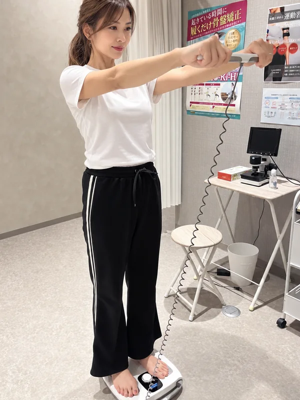 InBodyで体組成を測定している様子